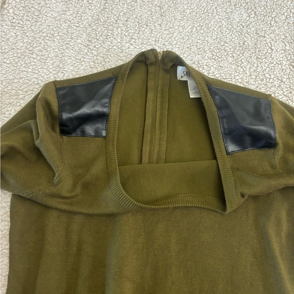 Say What? Sweater Dress With Faux Leather Patches Size Large - Picture 4 of 7